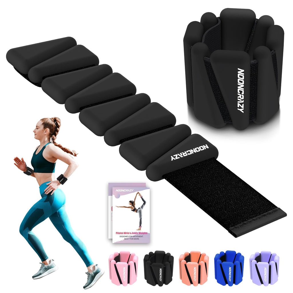 Pulseras de Pesas para Muñecas y Tobillos de 2lb para Mujeres, Ajustables de Silicona, Brazaletes de Pesas para Pilates con Sujetadores de Alta Resistencia, Ponderados Usables para Brazo y Pierna para Yoga, Pilates, Barre, Caminar y Gimnasio (Set de 2)