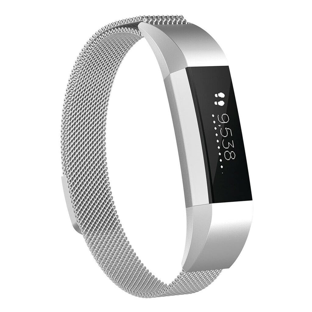 Bandas de Bucle Metálico LAREDTREE Compatibles con Fitbit Alta/Fitbit Alta HR, Malla de Acero Inoxidable Transpirable con Ajuste Magnético para Mujeres y Hombres (Plata)